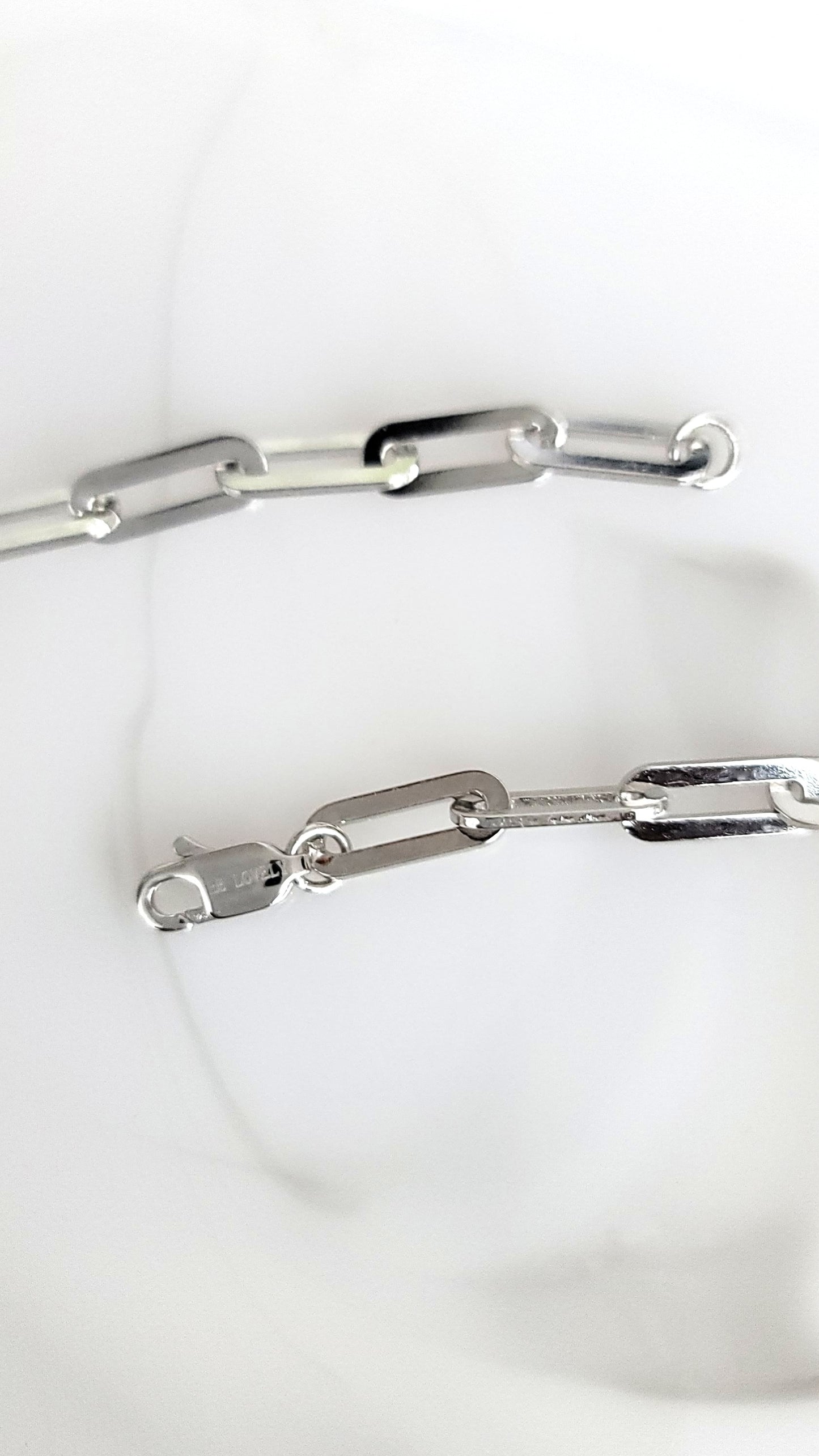 JENNIFER 4.5MM Paperclip Necklace in Rhodium Over Sterling Silver