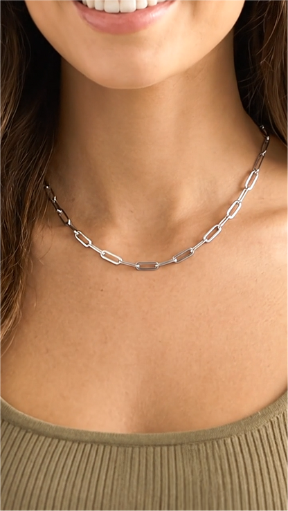 JENNIFER 4.5MM Italian Paperclip Chain Necklace