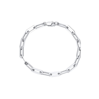 JENNY 4.5MM Paperclip Bracelet in Rhodium Over Sterling Silver