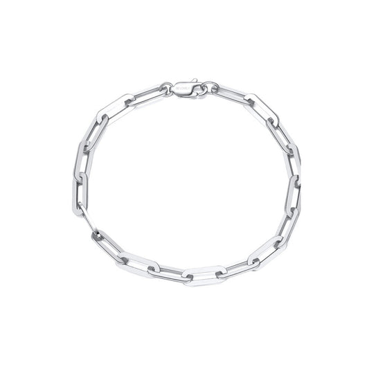 JENNY 4.5MM Paperclip Bracelet in Rhodium Over Sterling Silver