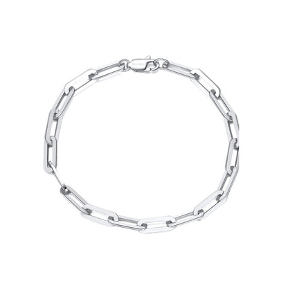 JENNY 4.5MM Paperclip Bracelet in Rhodium Over Sterling Silver