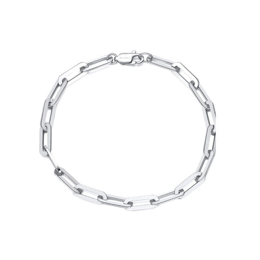 JENNY 4.5MM Paperclip Bracelet in Rhodium Over Sterling Silver
