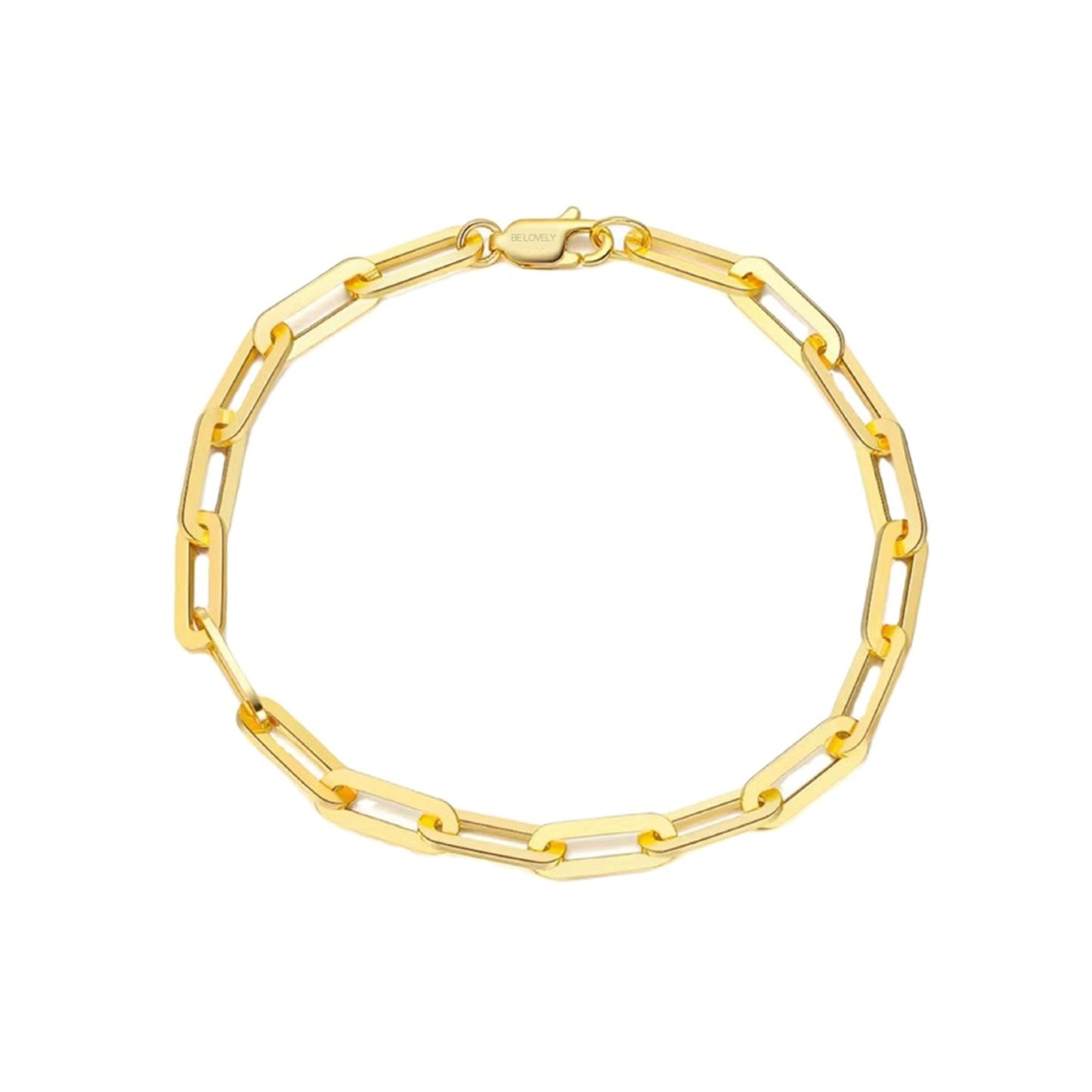 JENNY 4.5MM Paperclip Bracelet 18K Gold Vermeil on Sterling Silver