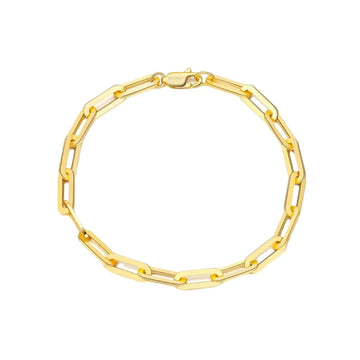 JENNY 4.5MM Italian Paperclip Chain Bracelet in 18K Gold Vermeil