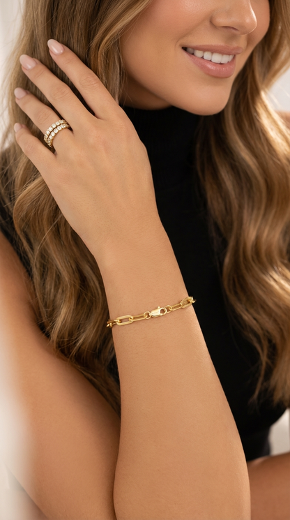 JENNY 4.5MM Paperclip Bracelet 18K Gold Vermeil on Sterling Silver