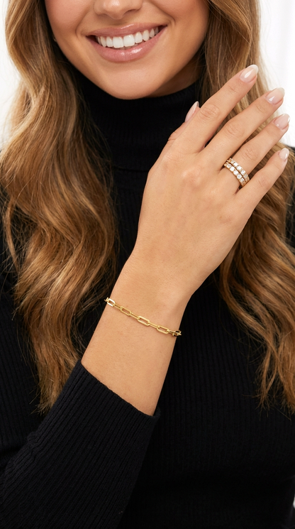 JENNY 4.5MM Paperclip Bracelet 18K Gold Vermeil on Sterling Silver