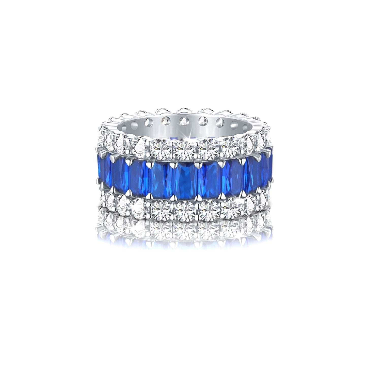 KATHERINE Blue Three-Row Eternity Ring