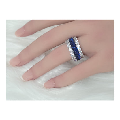 KATHERINE Blue Three-Row Eternity Ring