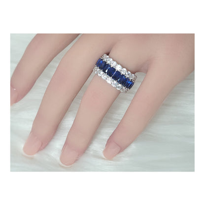 KATHERINE Blue Three-Row Eternity Ring