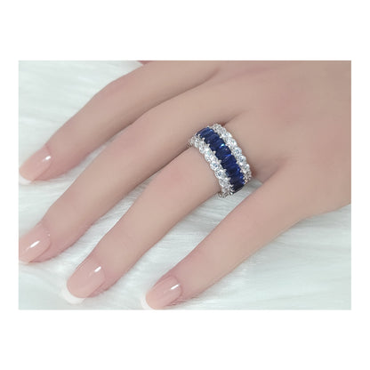 KATHERINE Blue Three-Row Eternity Ring