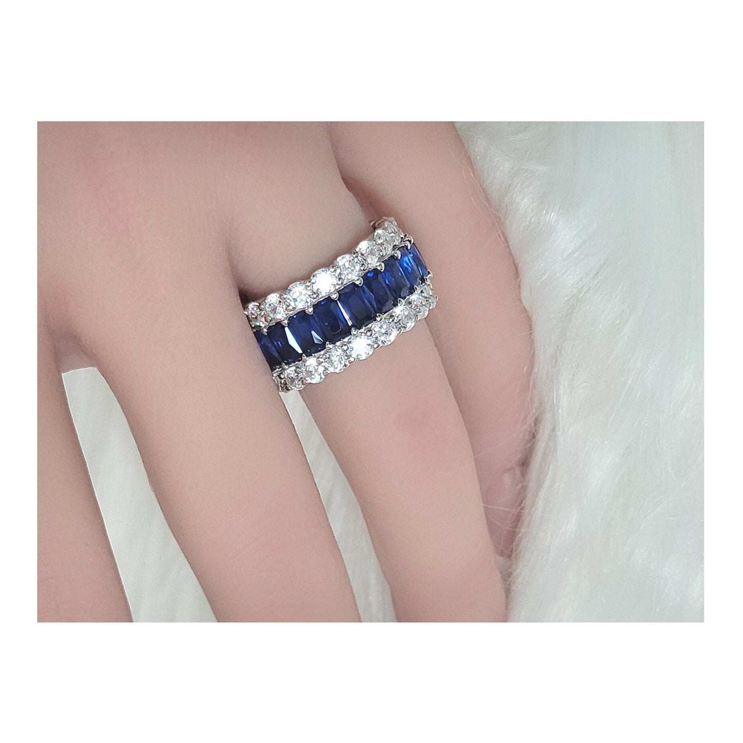 KATHERINE Blue Three-Row Eternity Ring