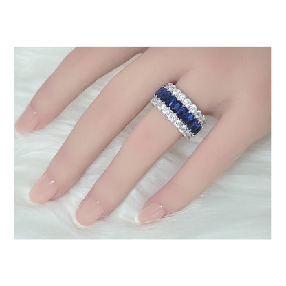 KATHERINE Blue Three-Row Eternity Ring