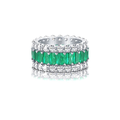 KATHERINE Green Three-Row Eternity Ring