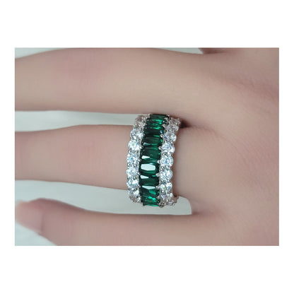 KATHERINE Green Three-Row Eternity Ring