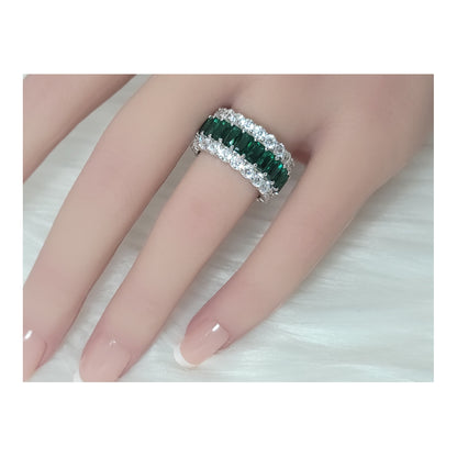 KATHERINE Green Three-Row Eternity Ring