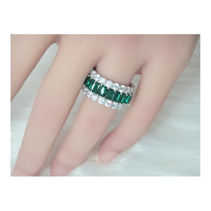 KATHERINE Green Three-Row Eternity Ring