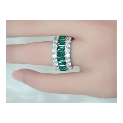 KATHERINE Green Three-Row Eternity Ring