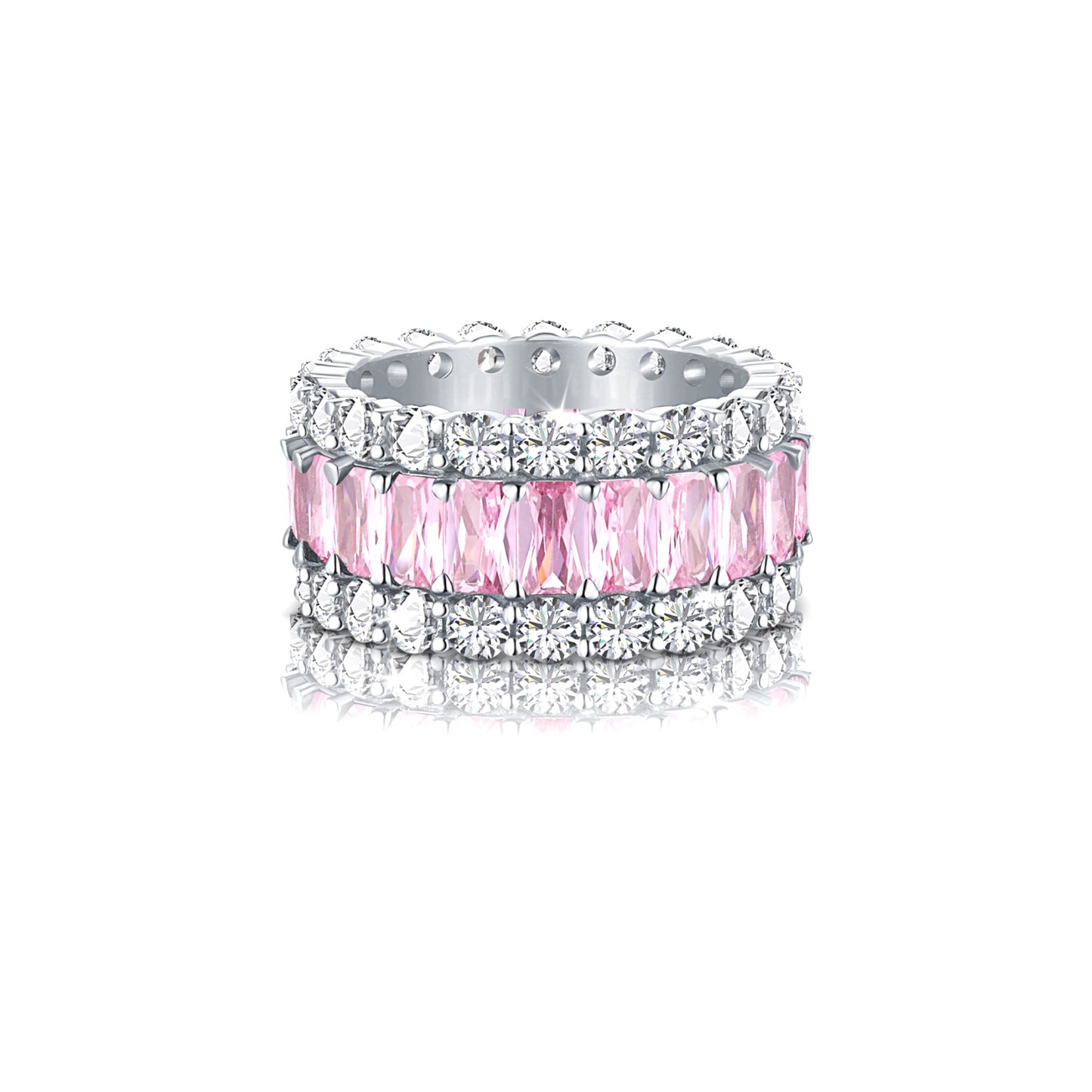 KATHERINE Pink Three-Row Eternity Ring