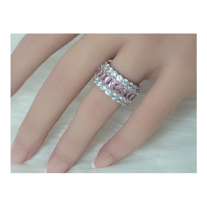 KATHERINE Pink Three-Row Eternity Ring