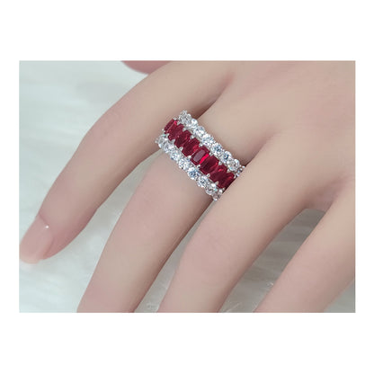 KATHERINE Red Three-Row Eternity Ring