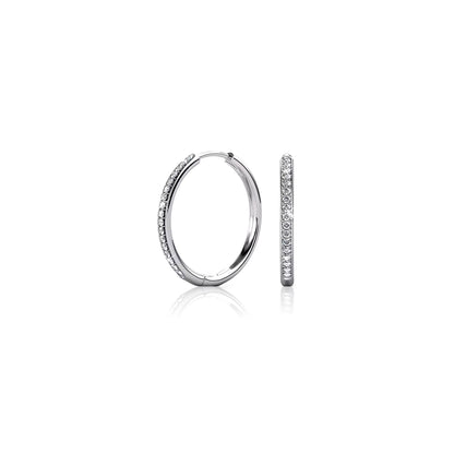 KAYLEIGH 20mm Austrian Crystal Hoop Earrings 18K White Gold Plated