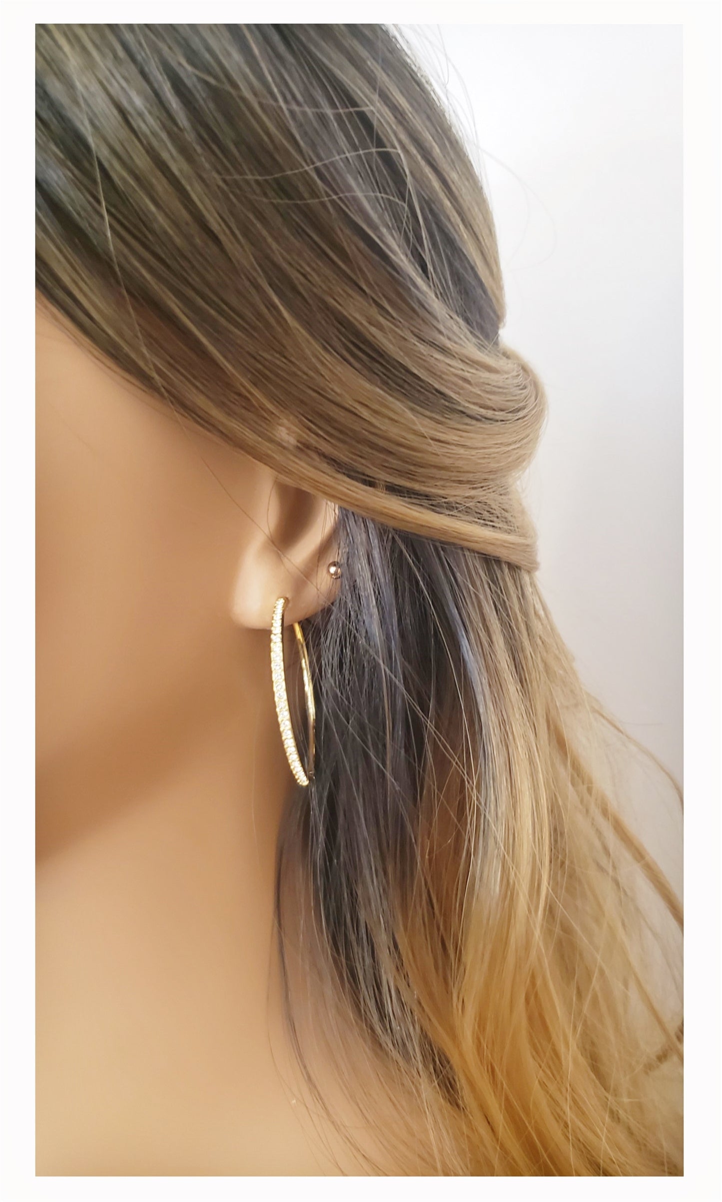 KAYLEIGH 40mm Austrian Crystal Hoop Earrings 18K Gold Plated