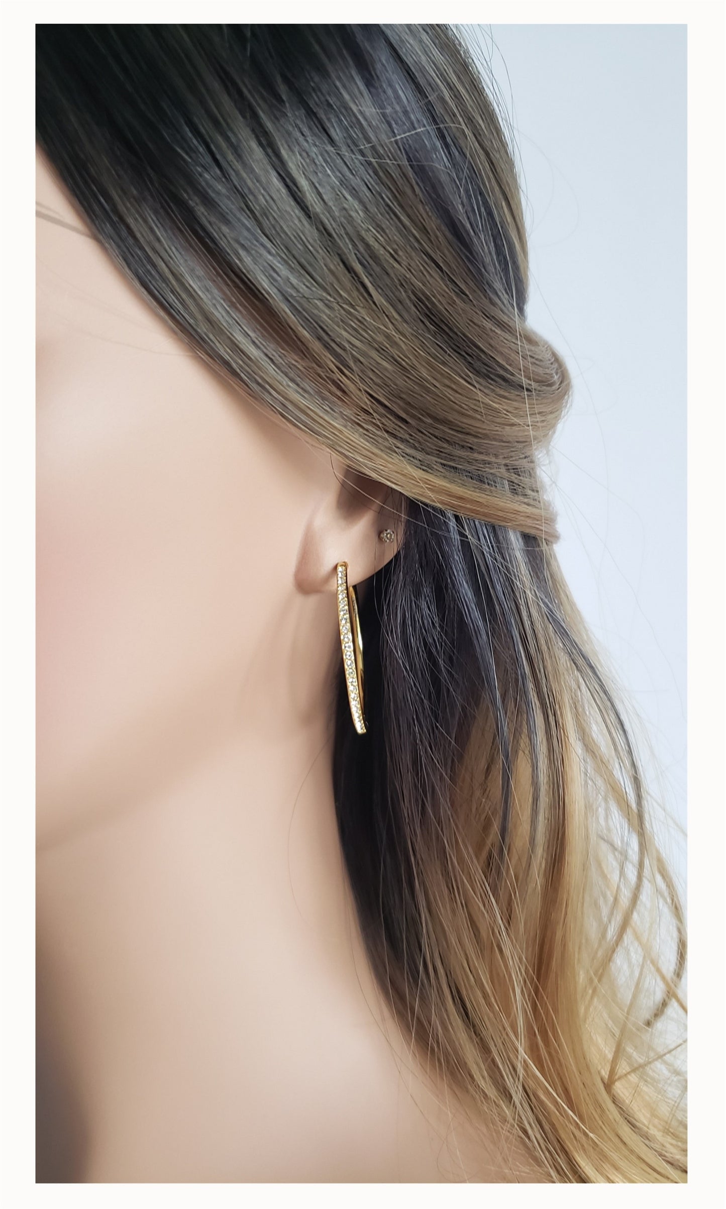 KAYLEIGH 40mm Austrian Crystal Hoop Earrings 18K Gold Plated