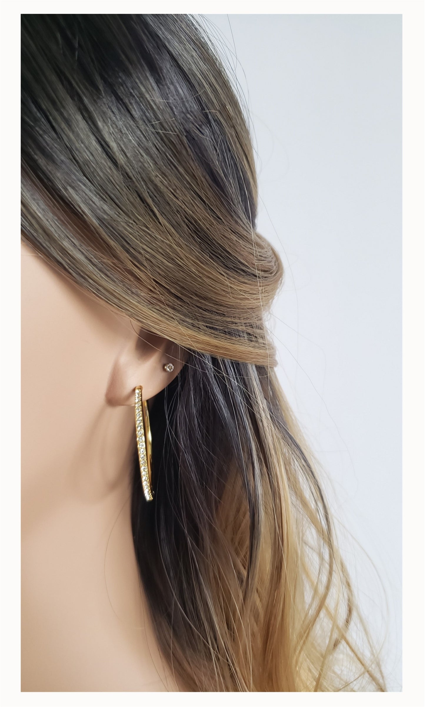 KAYLEIGH 40mm Austrian Crystal Hoop Earrings 18K Gold Plated