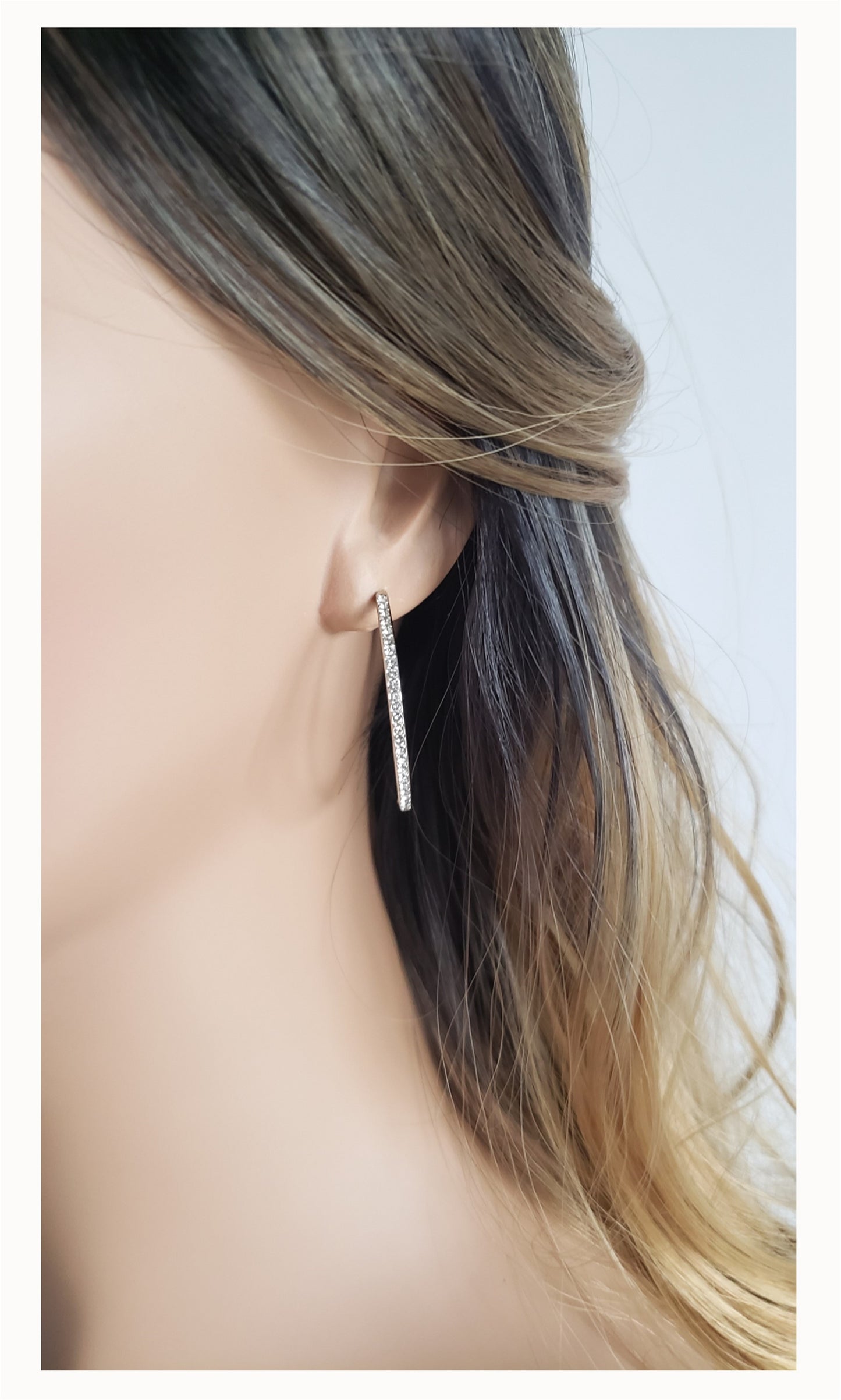 KAYLEIGH 40mm Austrian Crystal Hoop Earrings 18K White Gold Plated