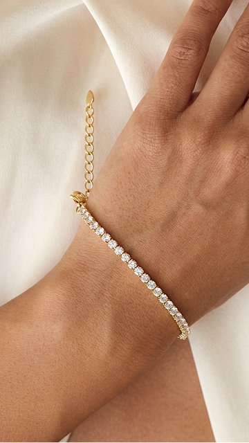 KATE 3MM CZ Diamond Pavé Tennis Bracelet in 18K GP