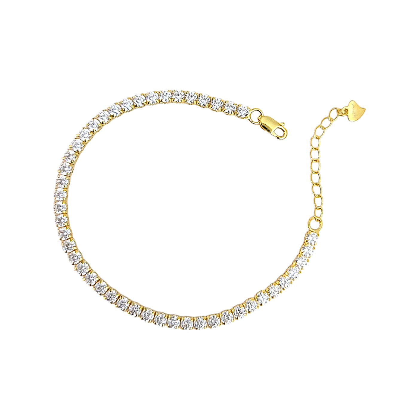 KATE 3MM CZ Diamond Pavé Tennis Bracelet in 18K GP