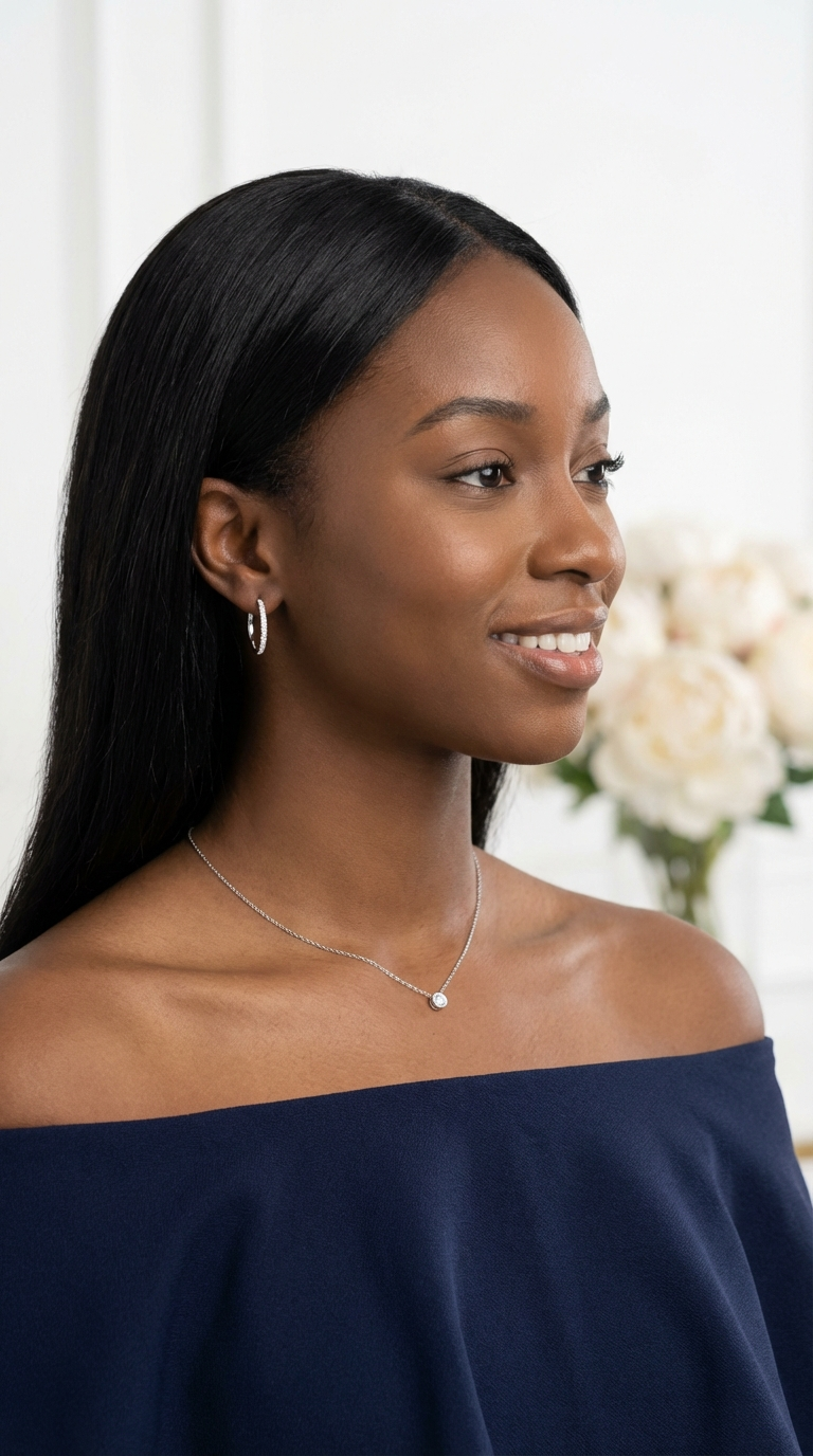 KAYLEIGH 20MM White Crystal Diamond Hoop Earrings 18K White Gold Over Sterling Silver