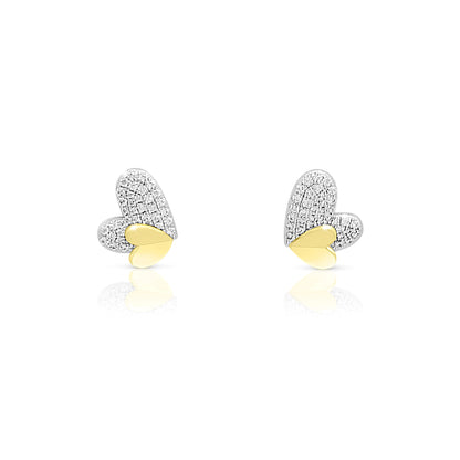 LOIS Heart Earrings in Sterling Silver 18K Gold Plated