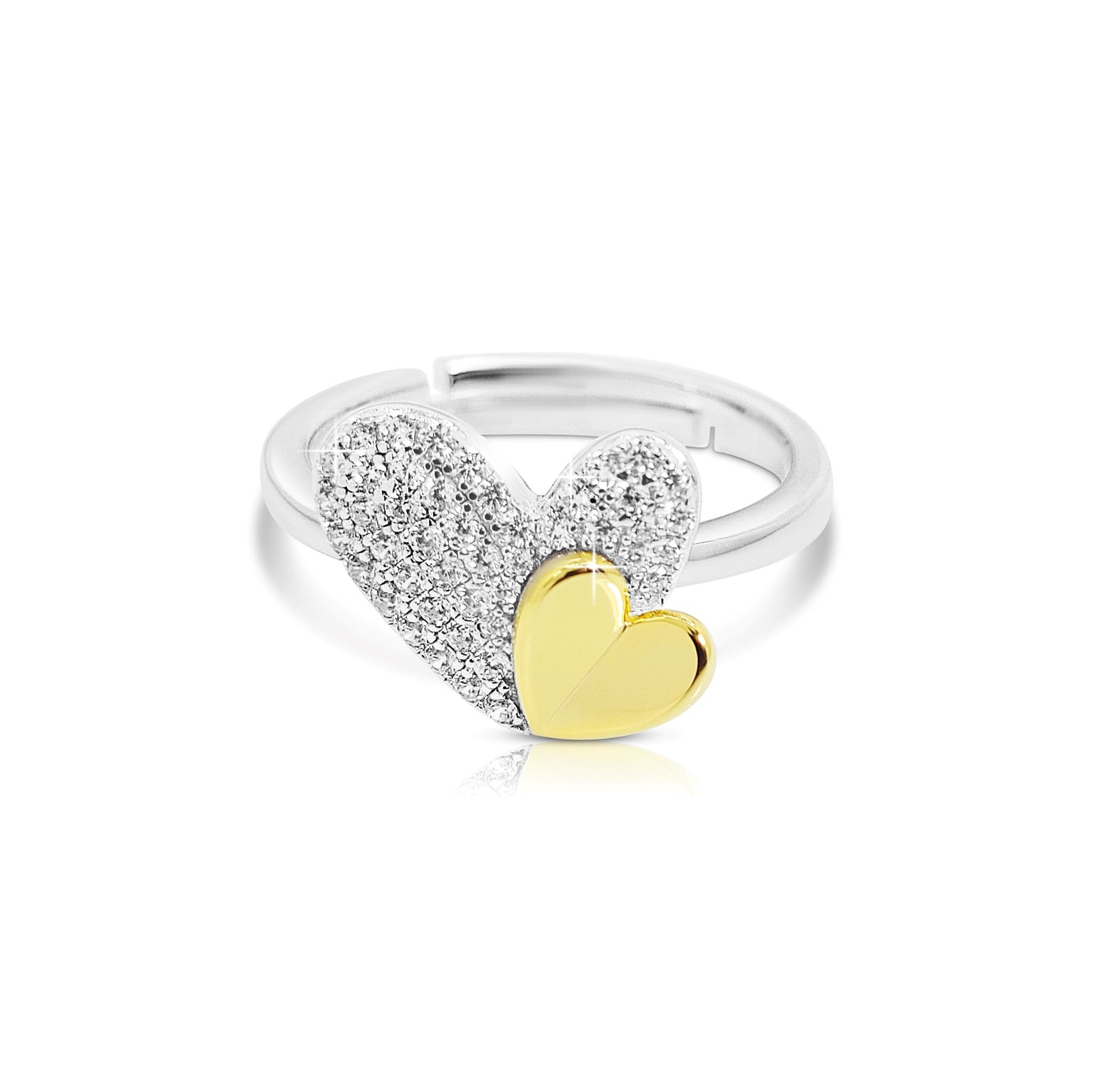 LOIS Heart Ring in Sterling Silver 18K Gold Plated