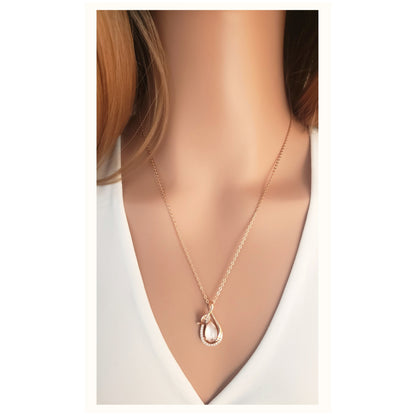 LOUISE Rose Quartz Earrings, Necklace Set in 18K Rose Gold Over Sterling Silver