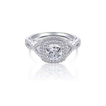MAGGIE CZ Diamond Double Halo Engagement Ring