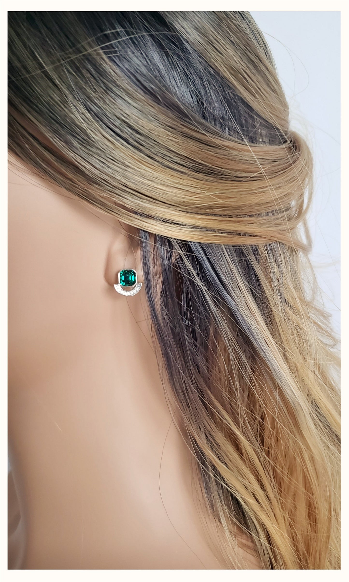 MELODY 3-Piece Jewelry Set, Emerald Green Crystal Bracelet, Earrings & Necklace