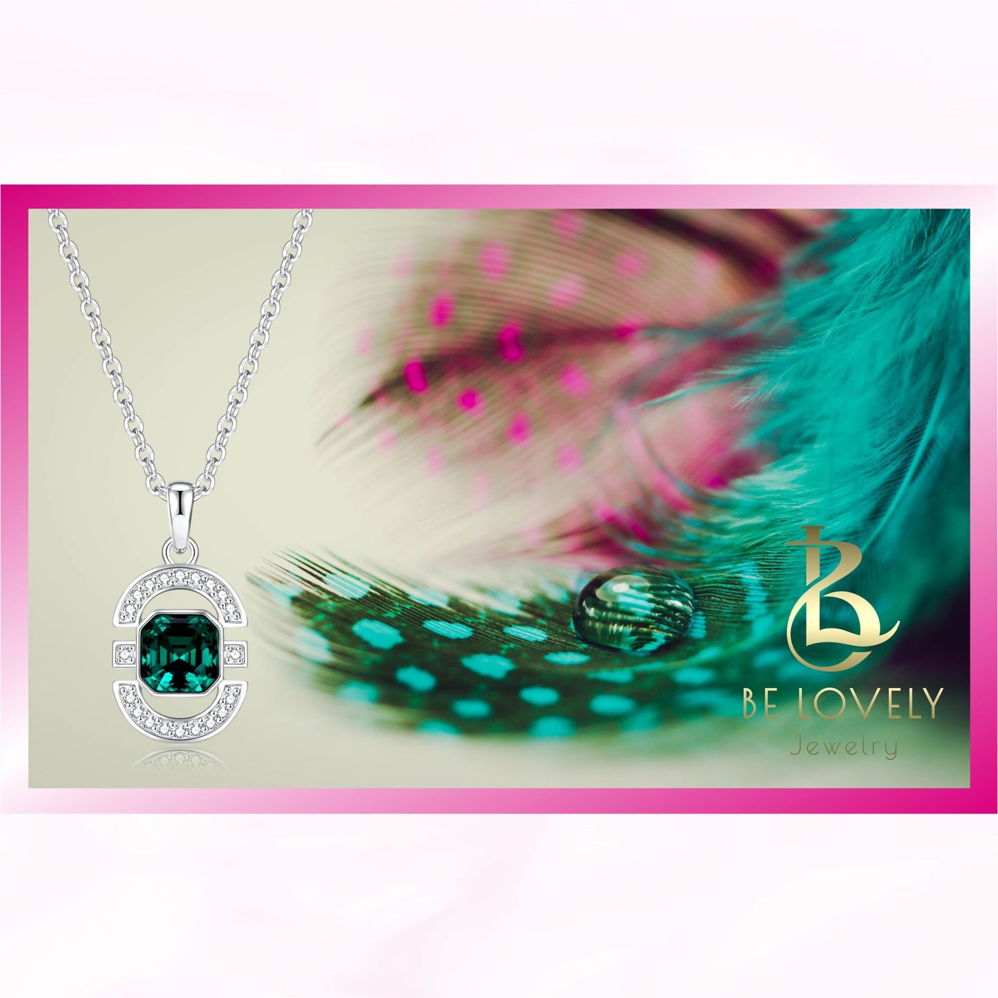 MELODY 3-Piece Jewelry Set, Emerald Green Crystal Bracelet, Earrings & Necklace