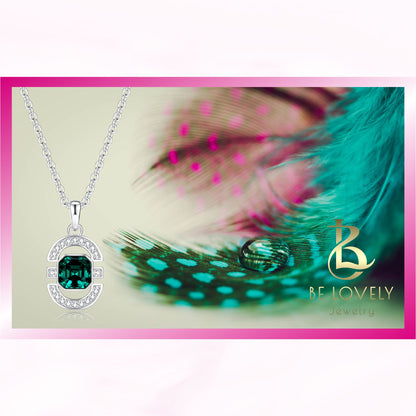 MELODY 3-Piece Jewelry Set, Emerald Green Crystal Bracelet, Earrings & Necklace