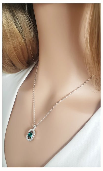 MELODY Emerald Green Crystal Pendant Necklace