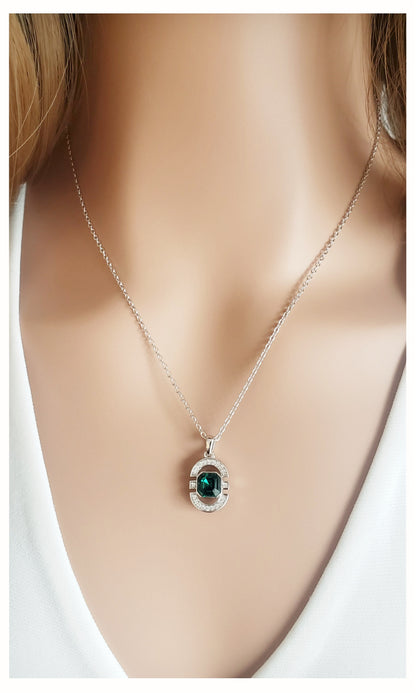 MELODY 3-Piece Jewelry Set, Emerald Green Crystal Bracelet, Earrings & Necklace