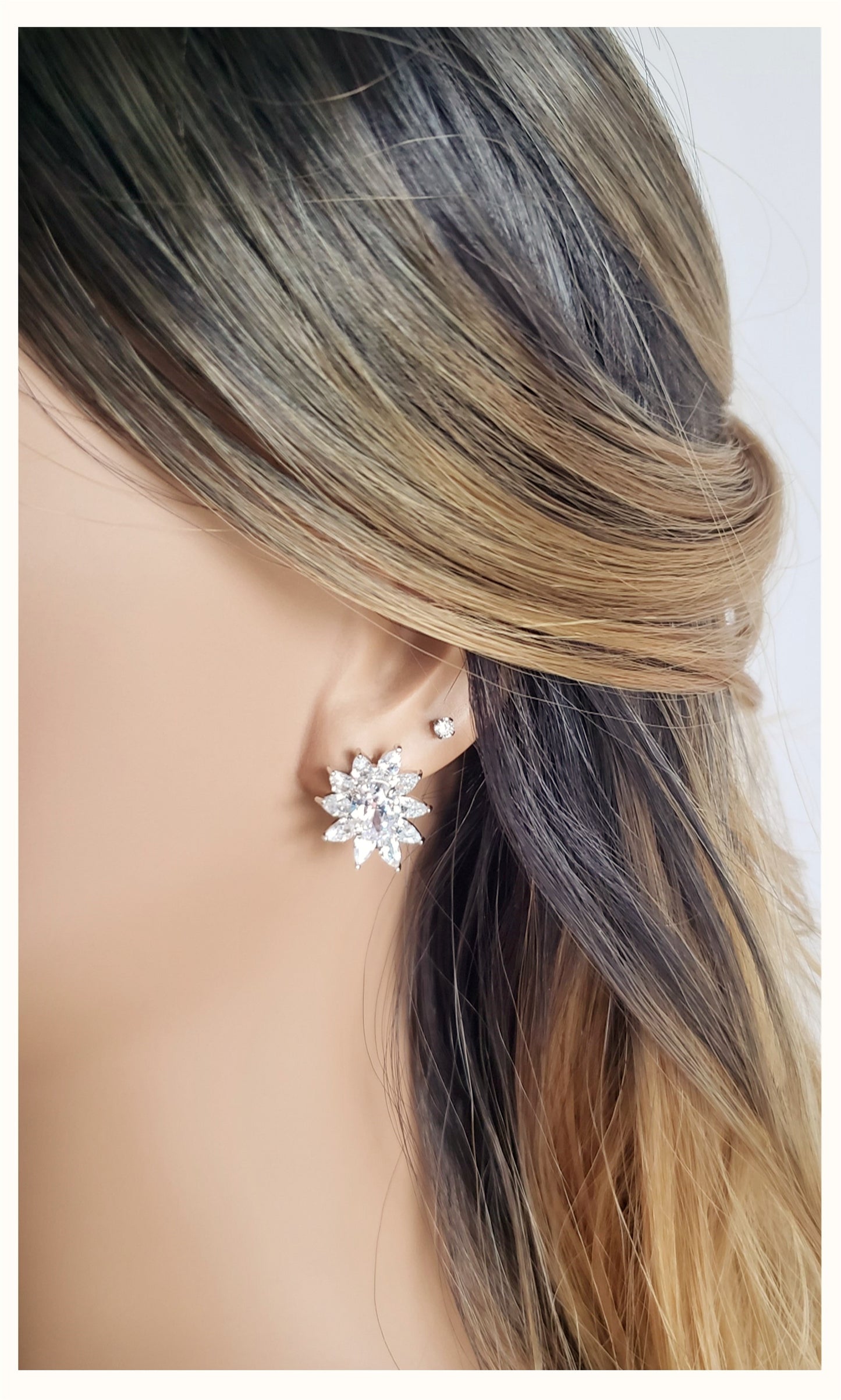 MILANIA Flower Cluster Earrings in Sterling Silver