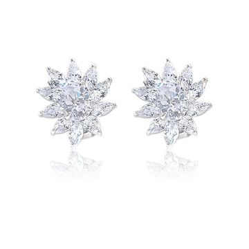 MELISSA CZ Diamond Flower Cluster Earrings