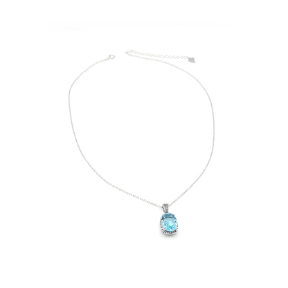 MOLLY Aquamarine Necklace Pendant in Sterling Silver