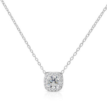MONIQUE Square Solitaire CZ Diamond Pendant Necklace