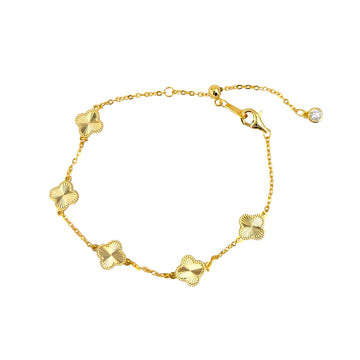 MEL Four-Leaf Clover Charm Bracelet in 18K GP