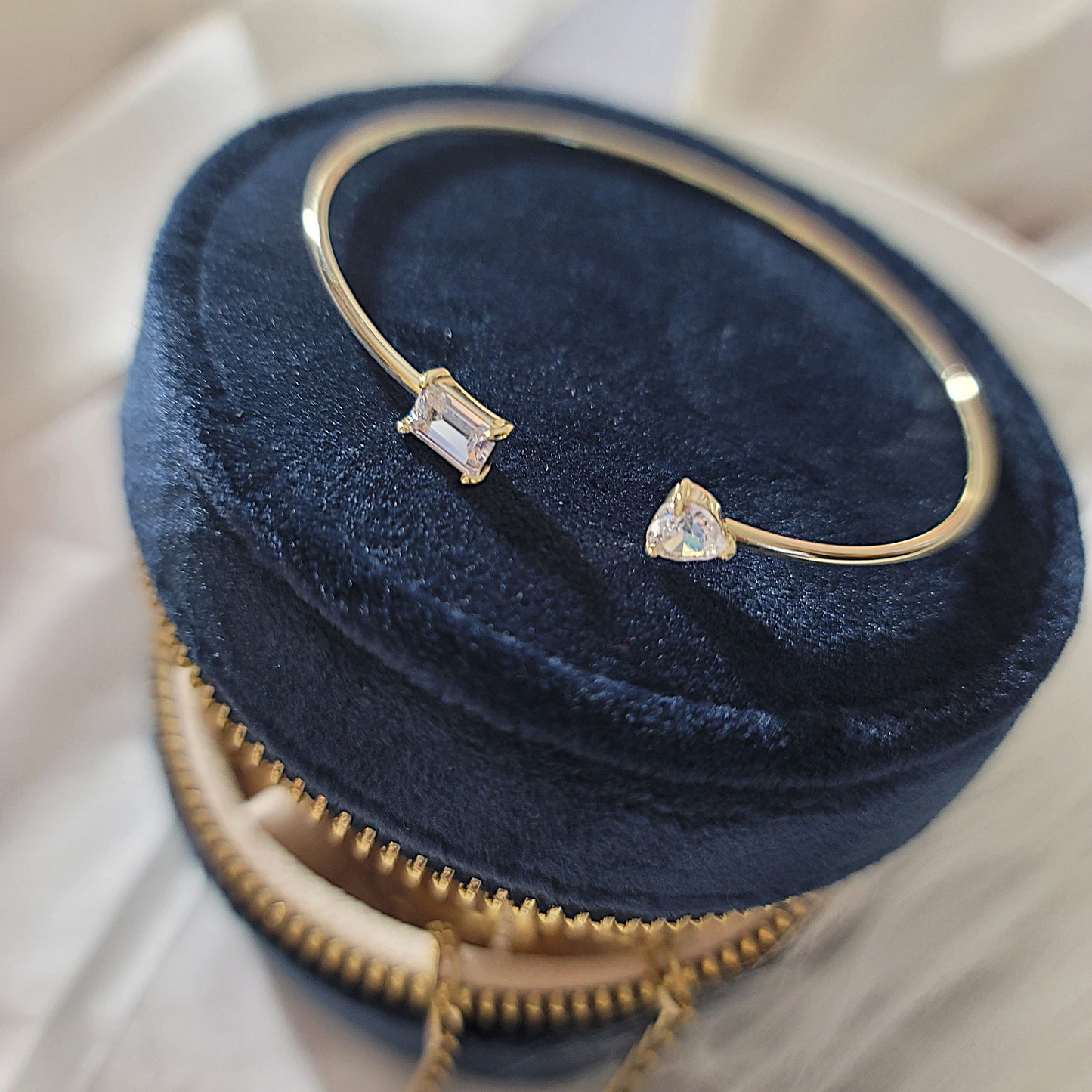 JOSEPHINE Cuff Bangle in Sterling Silver 14K Gold Over Sterling Silver
