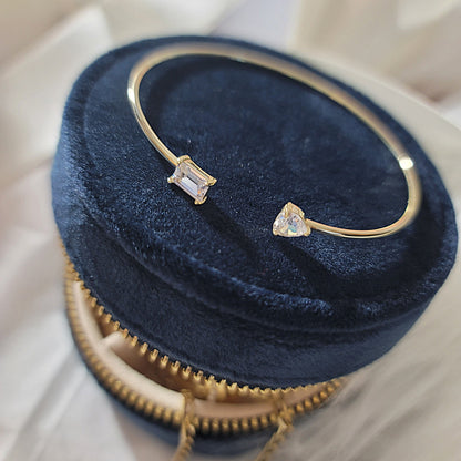 JOSEPHINE Cuff Bangle in Sterling Silver 14K Gold Over Sterling Silver