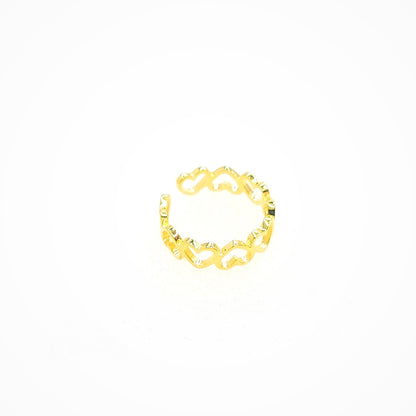 NELLIE Adjustable Open Heart Ring 18K Gold Plated