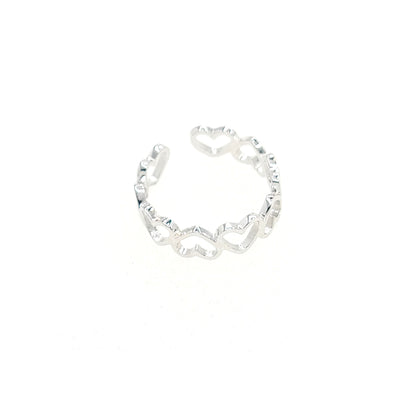 NELLIE Adjustable Open Heart Ring in Sterling Silver